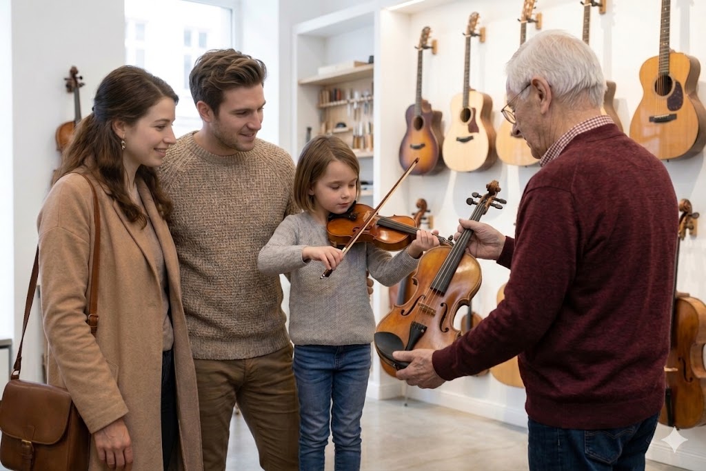 Musikinstrument ausprobieren